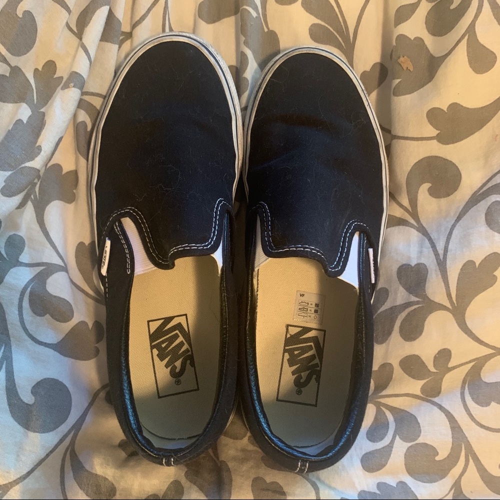 Women’s Black Slip On Vans Size 8